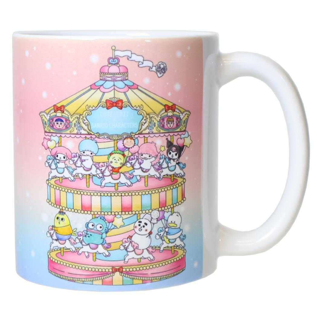 コジコジxサンリオキャラクターズ 磁器製マグ マグカップL メリーゴーランド Sanrio 金正陶器 プレゼント ギフト 食器 キャラクター グッズ シネマコレクション