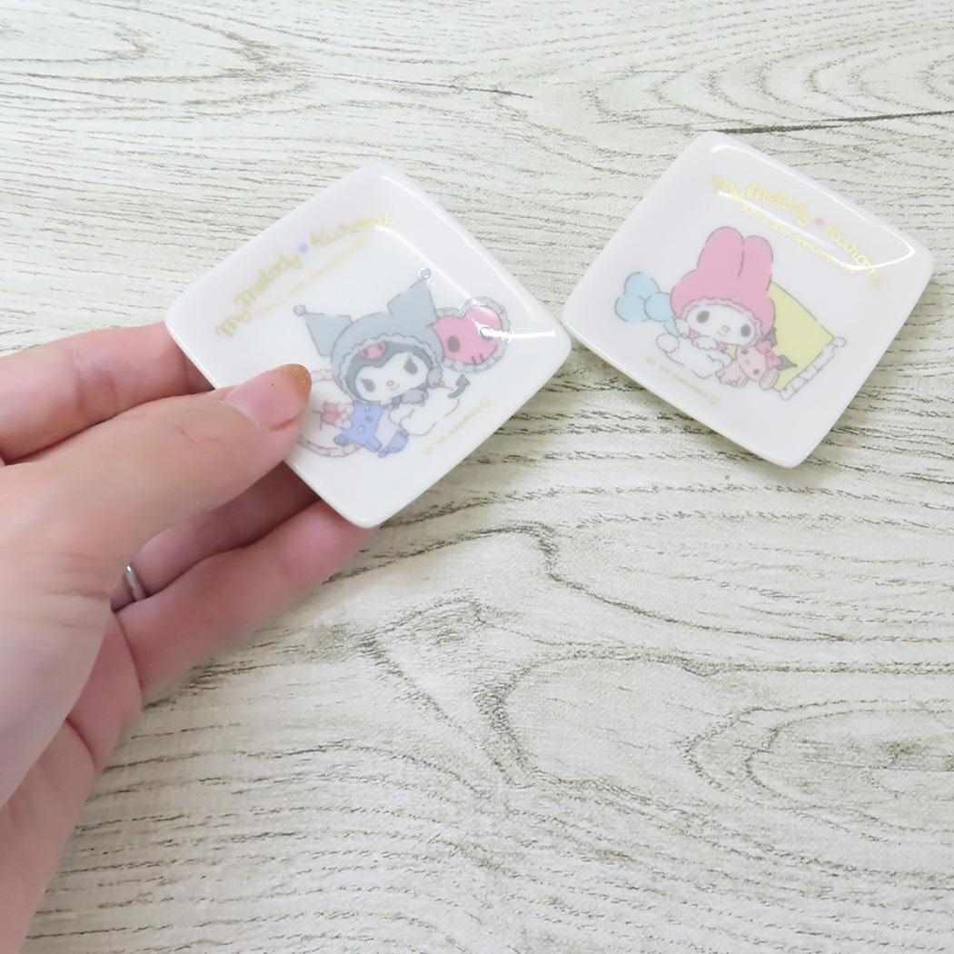 プチ角小皿 ミニプレート マイメロディ＆クロミ マイメロディ50th＆クロミ20th マイメロディ サンリオ 金正陶器 食器 かわいい メール便可