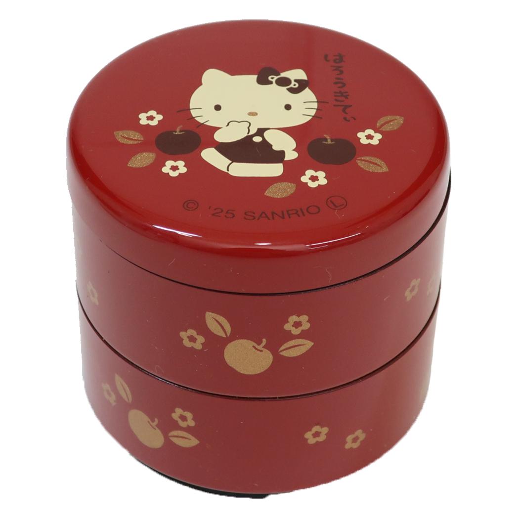 ミニお重 赤 ミニ重箱 ハローキティ はろうきてぃ花林檎 サンリオ 金正陶器 日本製