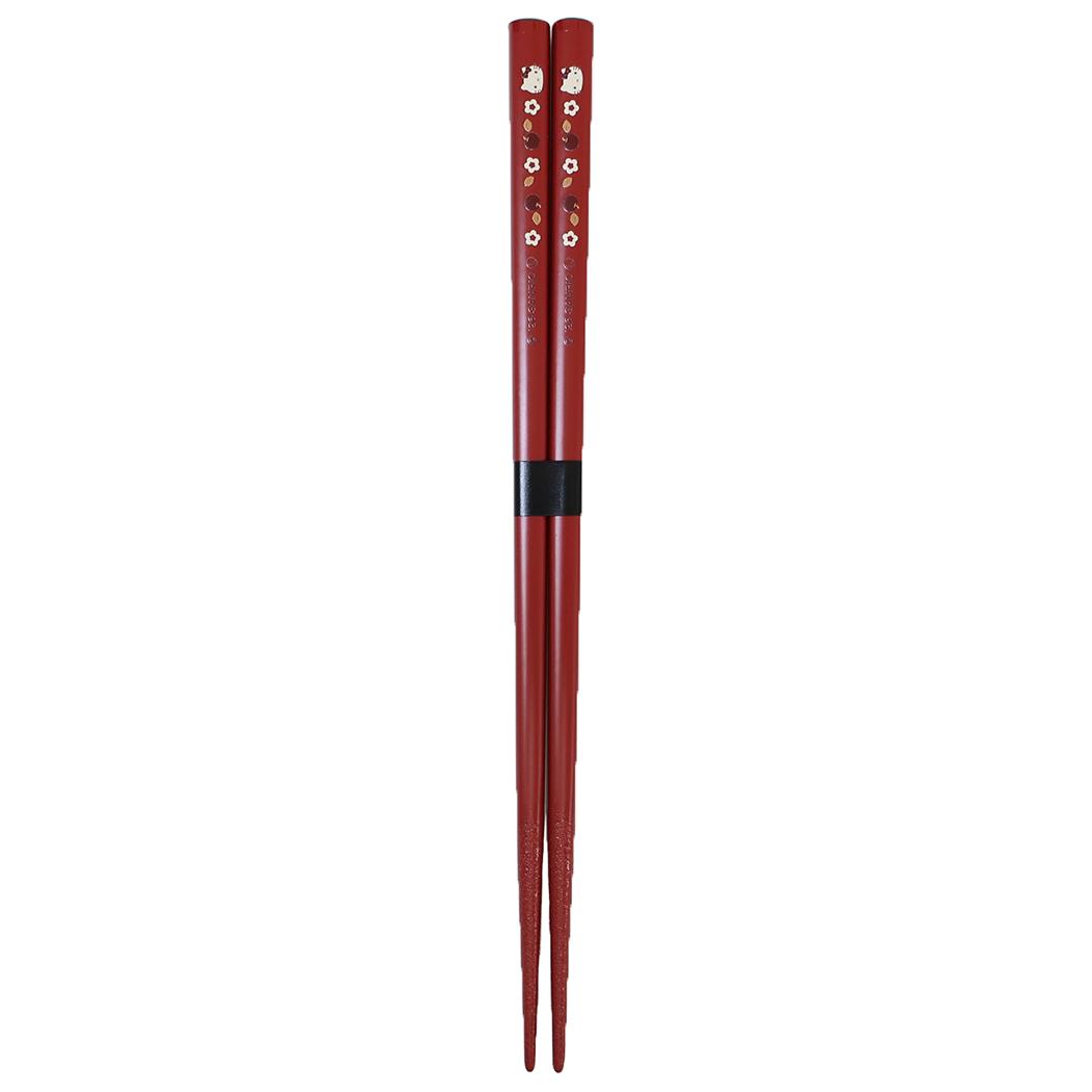 塗箸21cm 赤 おはし ハローキティ はろうきてぃ花林檎 サンリオ 金正陶器 日本製 メール便可