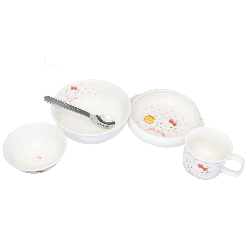 こども食器ギフトセット 食器セット ハローキティ ピンクハート サンリオ 金正陶器 女の子 子ども 子供 日本製食器 プレゼント
