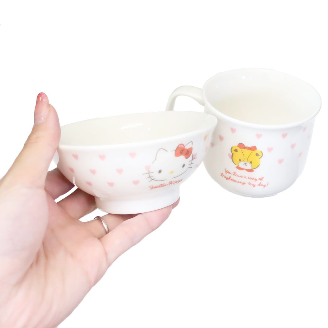 こども食器ギフトセット 食器セット ハローキティ ピンクハート サンリオ 金正陶器 女の子 子ども 子供 日本製食器 プレゼント