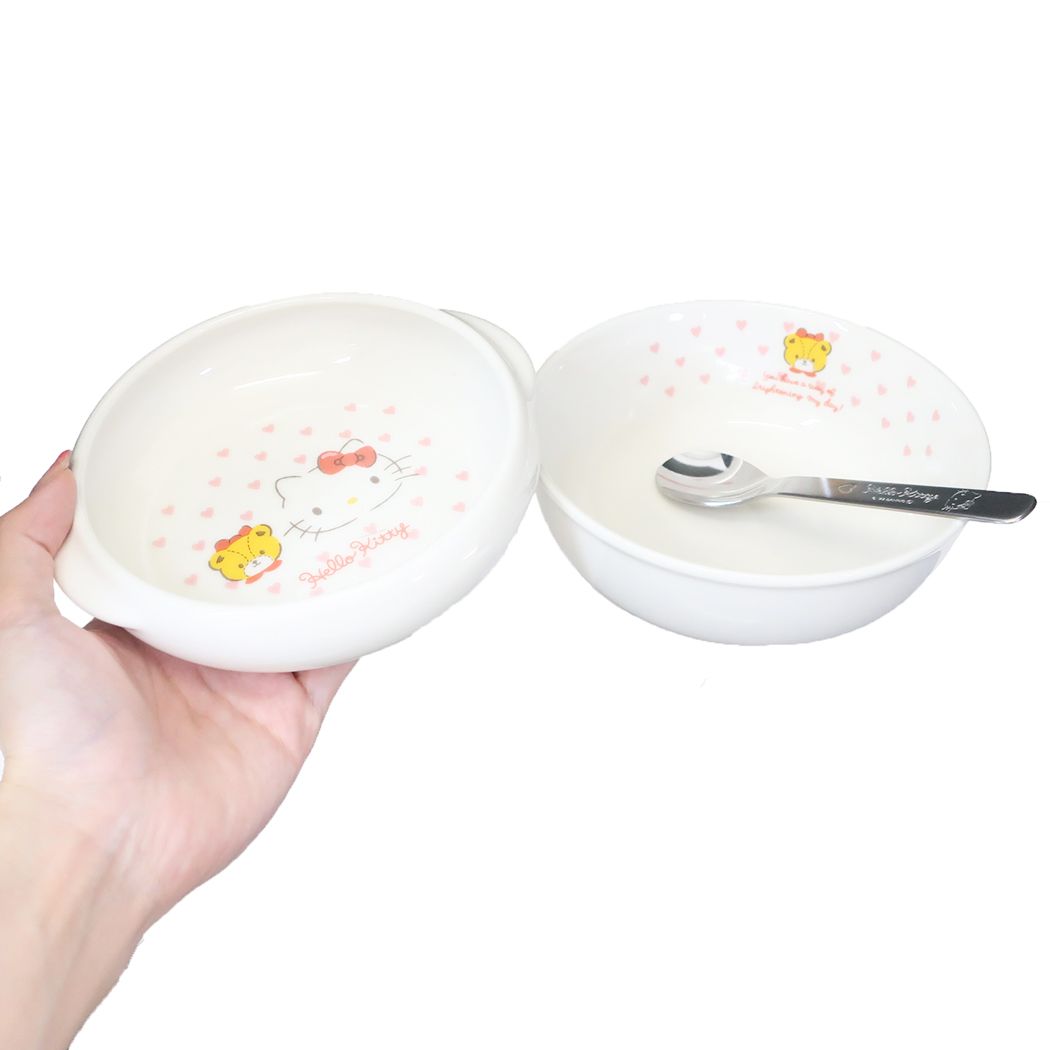 こども食器ギフトセット 食器セット ハローキティ ピンクハート サンリオ 金正陶器 女の子 子ども 子供 日本製食器 プレゼント
