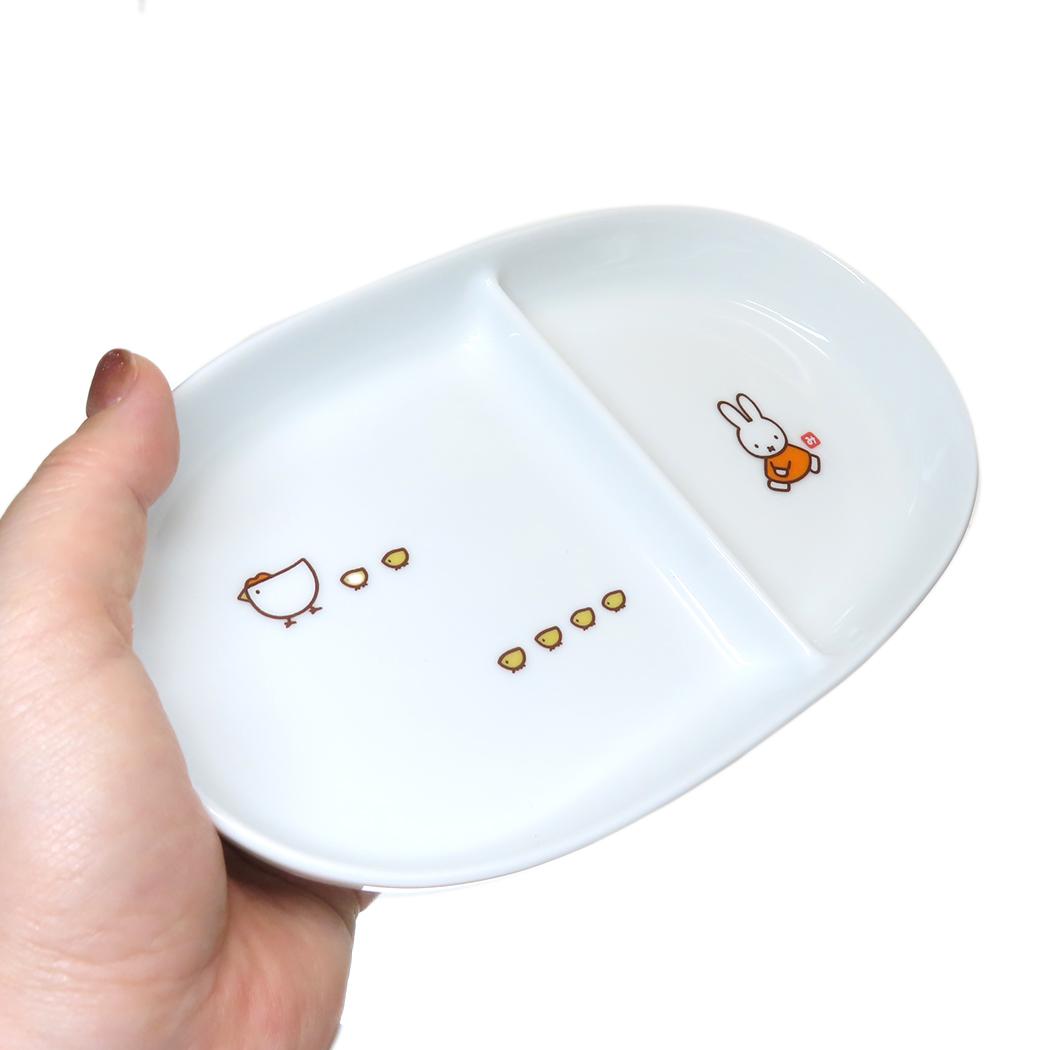 楕円ランチ 仕切り皿 ミッフィー こっこ親子 ディックブルーナ 金正陶器 子供 プレゼント ランチプレート 絵本