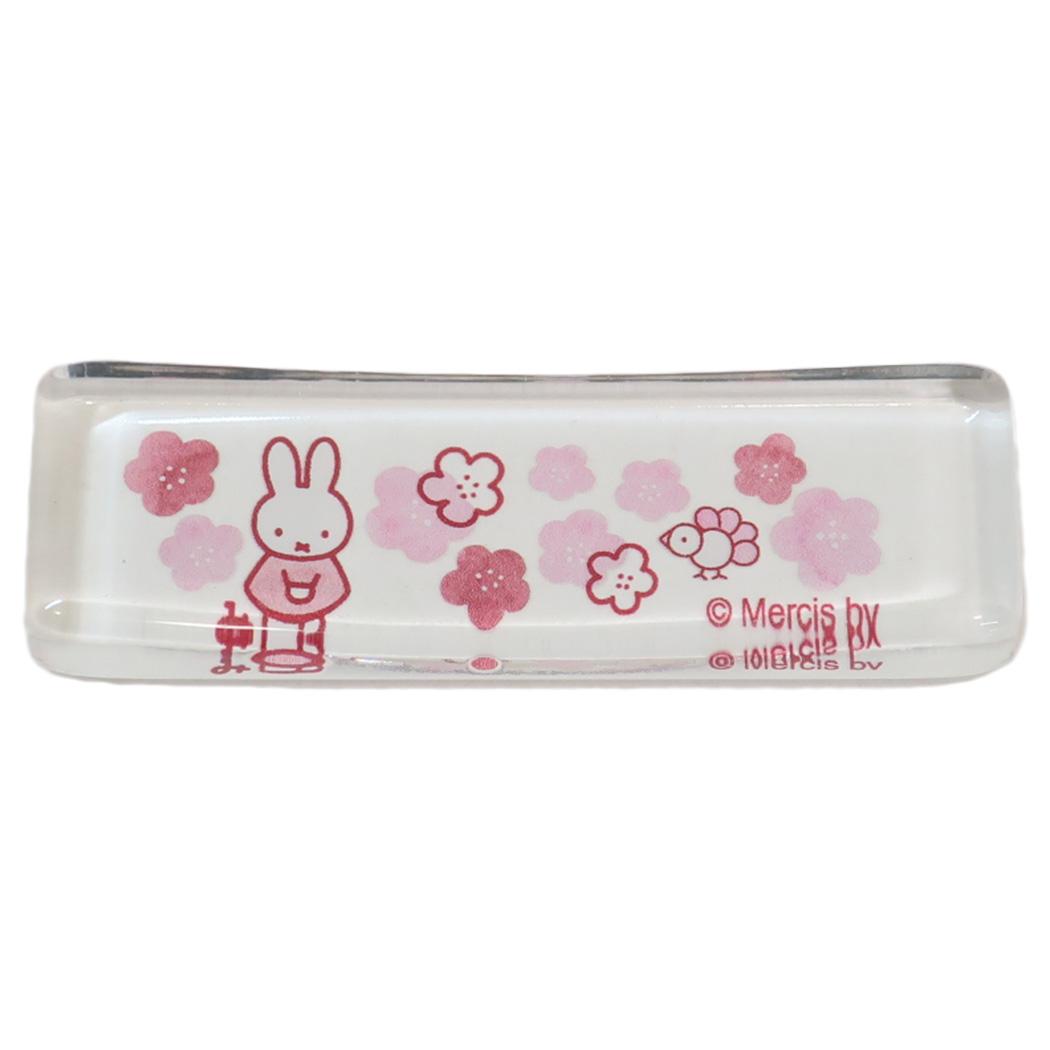 ガラス角箸置き 箸置き ミッフィー ほのか 花 ディックブルーナ 金正陶器 チョップスティックレスト 絵本メール便可
