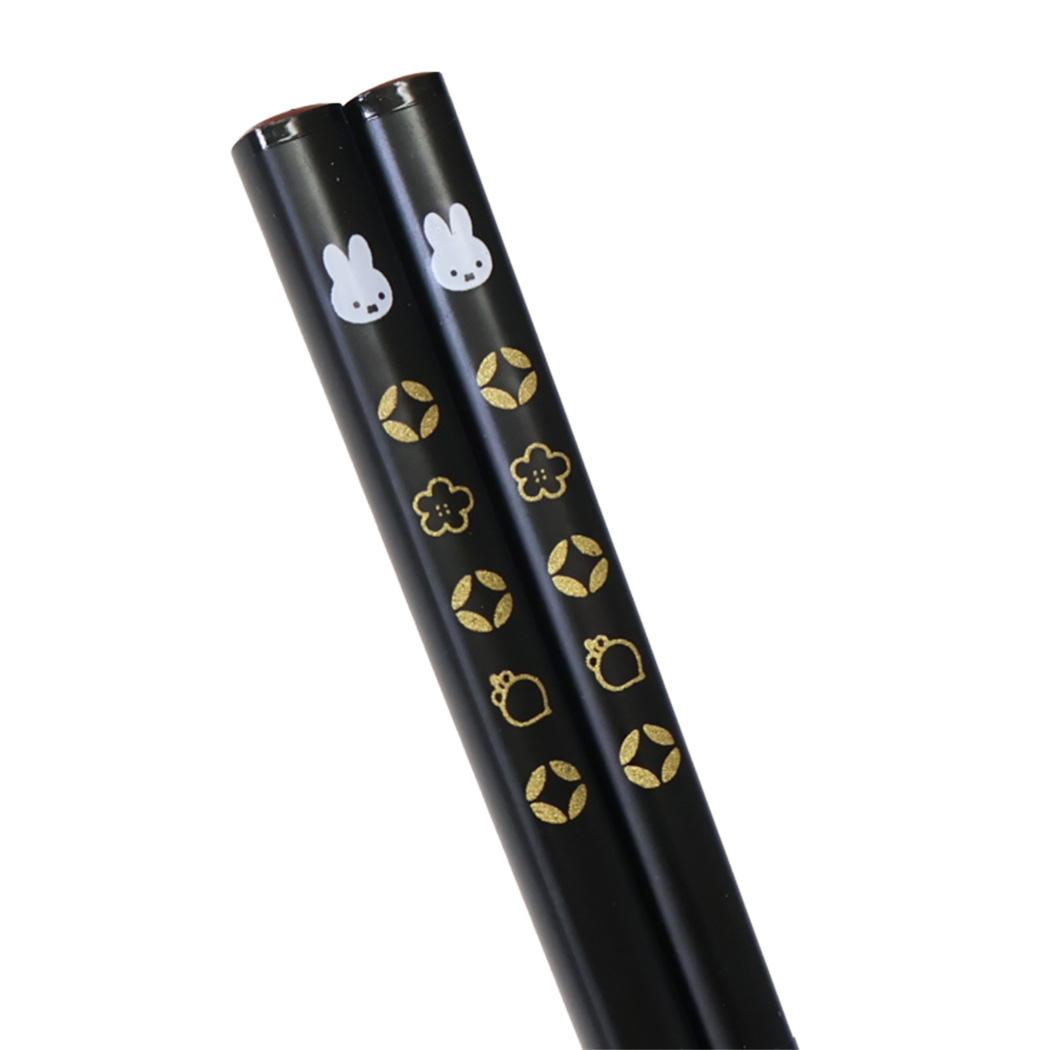 ミッフィー おはし 七宝紋 塗箸21cm 黒 ディックブルーナ 金正陶器 日本製 絵本キャラクター グッズ メール便可 シネマコレクション