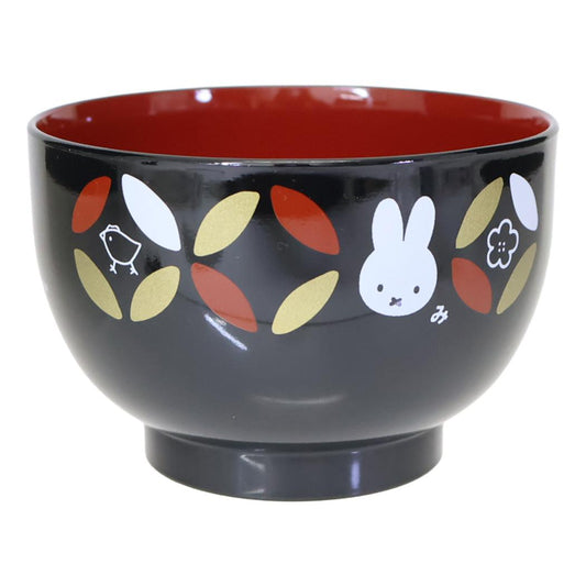 ミッフィー お椀 七宝紋 塗汁椀 黒 ディックブルーナ 金正陶器 日本製 絵本キャラクター グッズ シネマコレクション