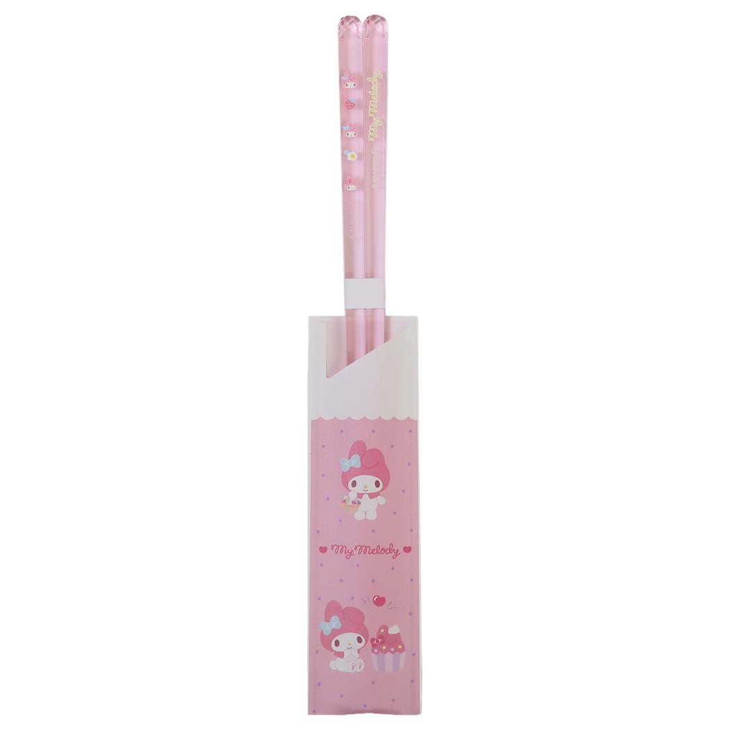 クリア箸23cm おはし マイメロディ シンプルキュート ライトピンク サンリオ 金正陶器 日本製食器 メール便可