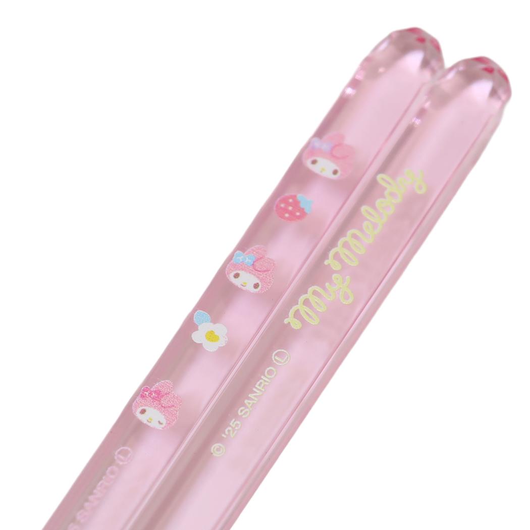 クリア箸23cm おはし マイメロディ シンプルキュート ライトピンク サンリオ 金正陶器 日本製食器 メール便可