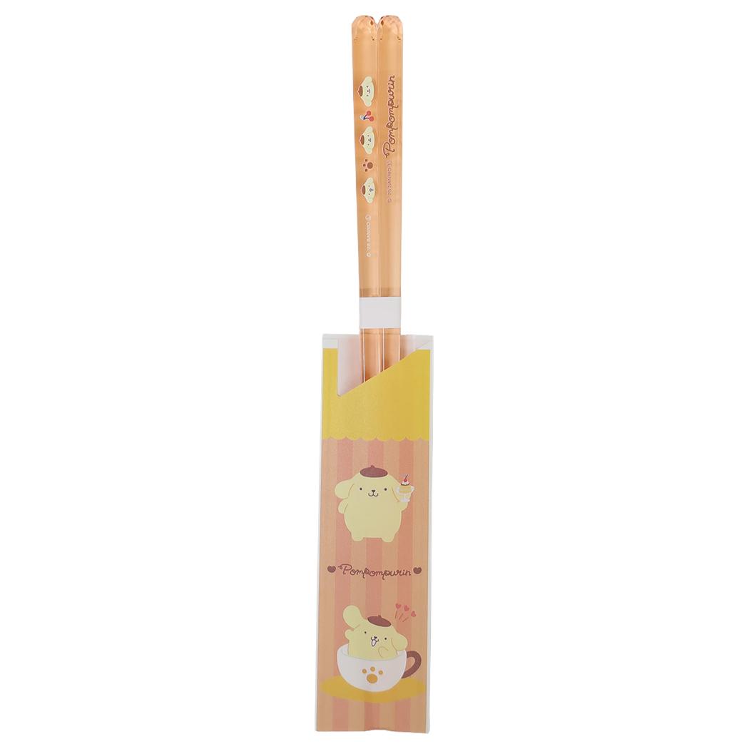 クリア箸23cm おはし ポムポムプリン シンプルキュート ライトオレンジ サンリオ 金正陶器 日本製食器 メール便可