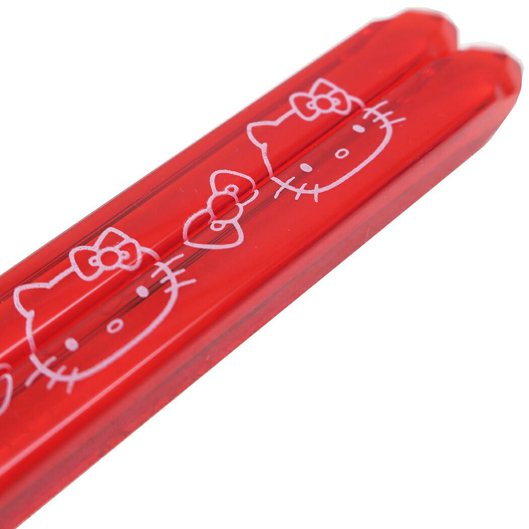 クリア箸 おはし ハローキティ レッド サンリオ 金正陶器 23cm 日本製 メール便可