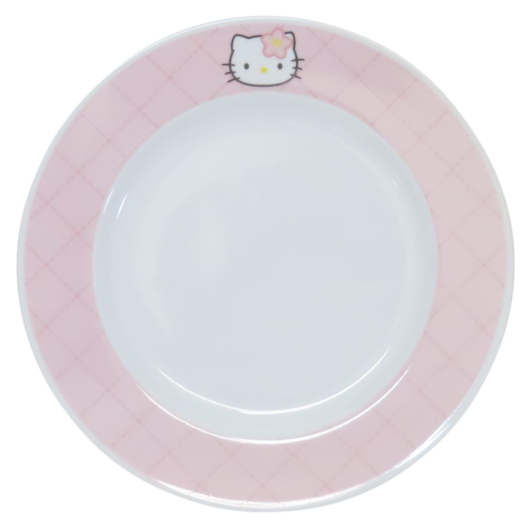 キルトデザイン プレート ハローキティ ピンク サンリオ 金正陶器 陶器 プレゼント