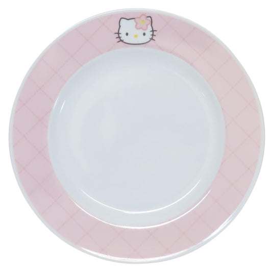 キルトデザイン プレート ハローキティ ピンク サンリオ 金正陶器 陶器 プレゼント