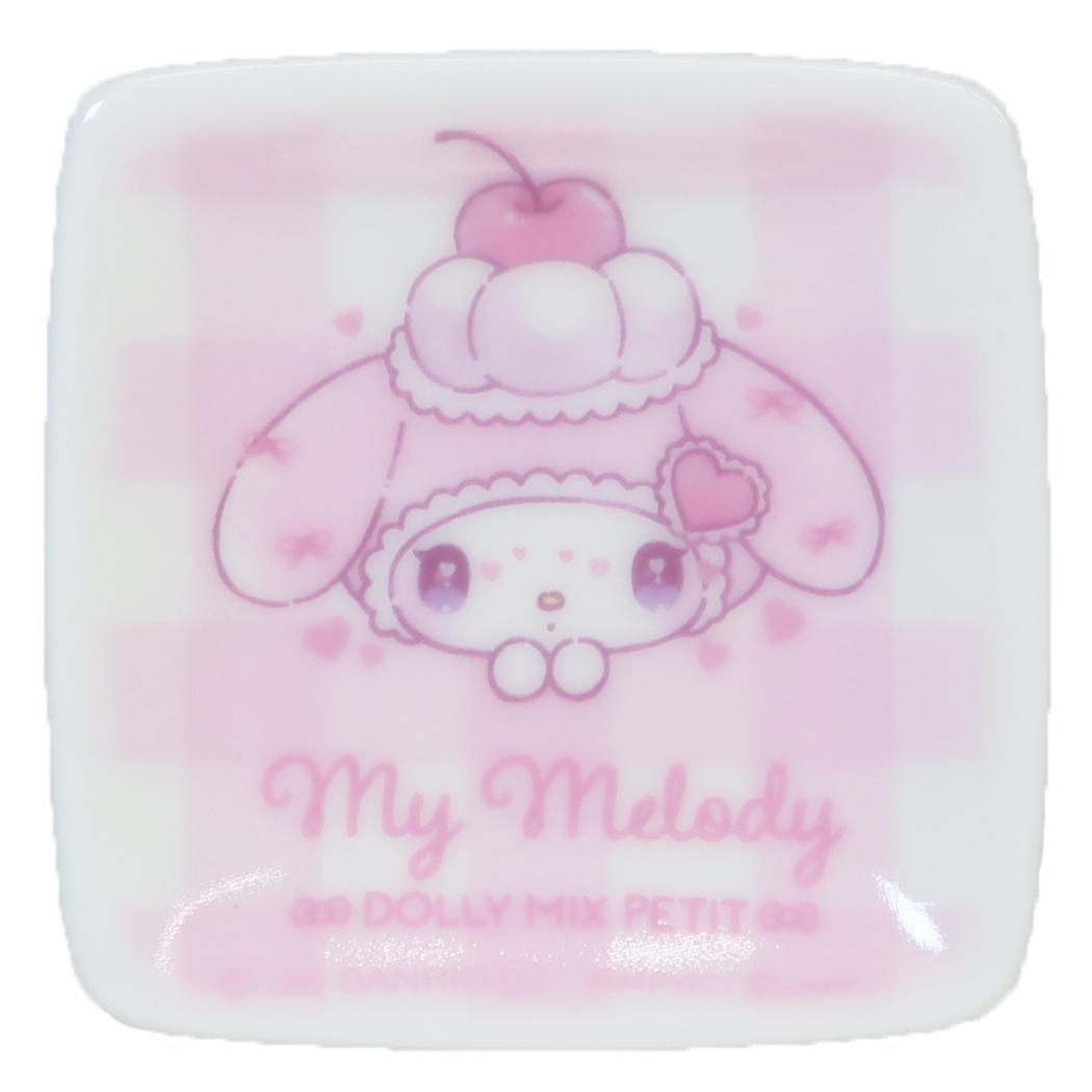 マイメロディxDolly Mix ミニプレート 磁器製 プチ角小皿 サンリオ 金正陶器