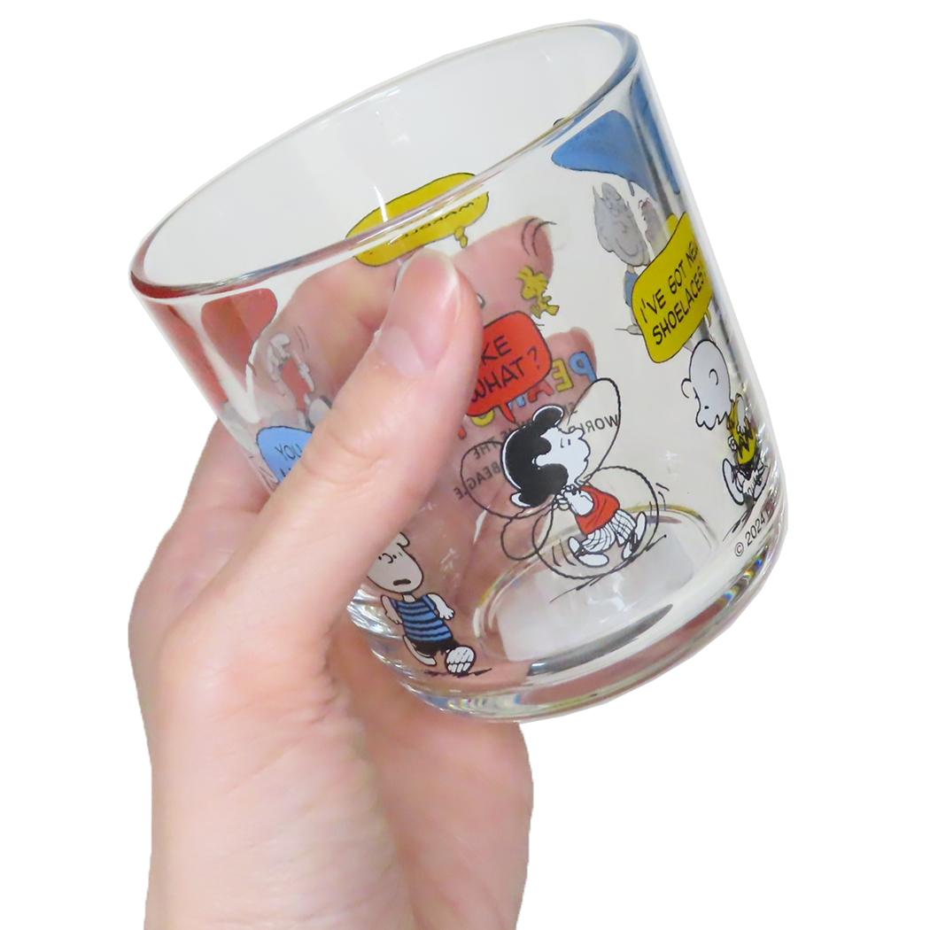 レトロカラーワイドタンブラー ガラスコップ スヌーピー トーク ピーナッツ 金正陶器 プレゼント ギフト