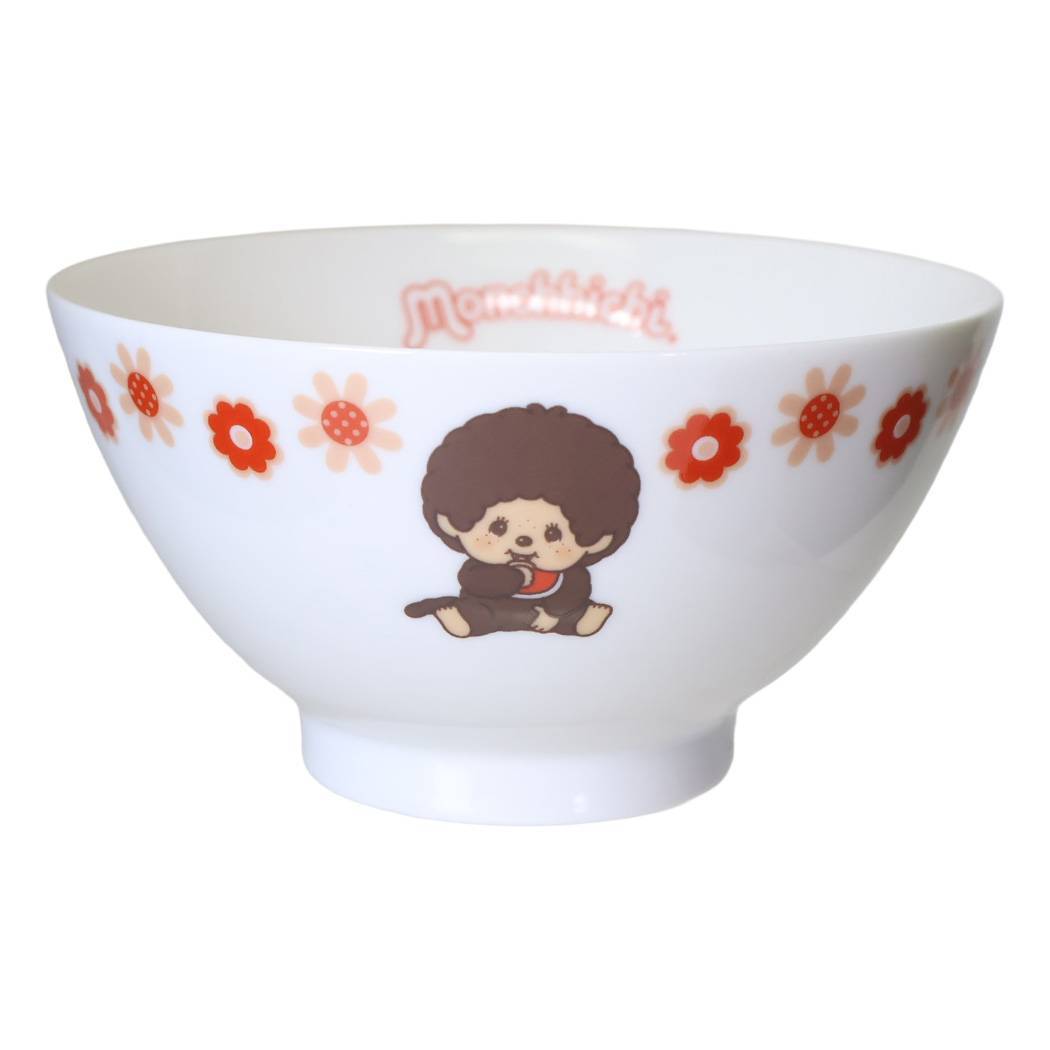モンチッチ 茶碗 レトロフラワー ライスボウル 金正陶器