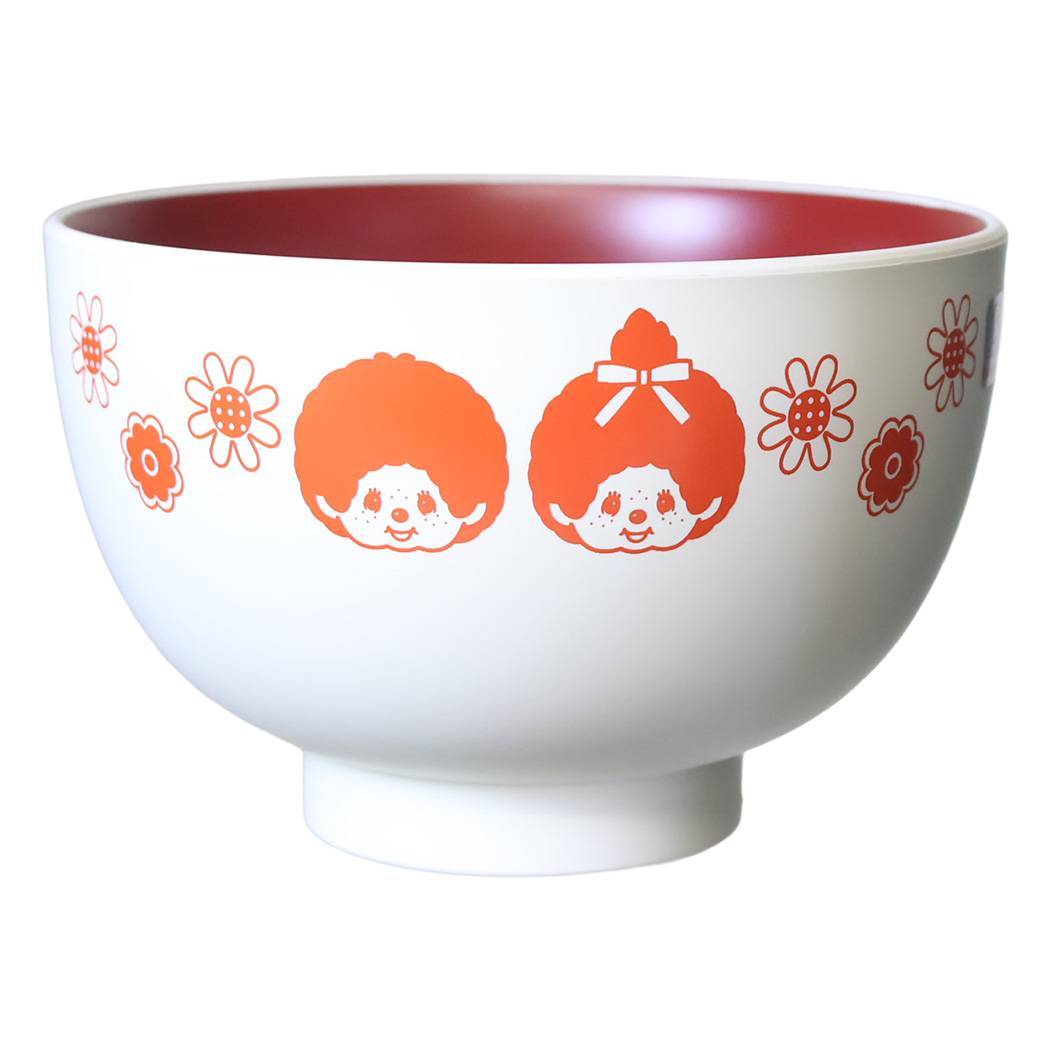 モンチッチ 茶碗 レトロフラワー 塗汁椀 金正陶器