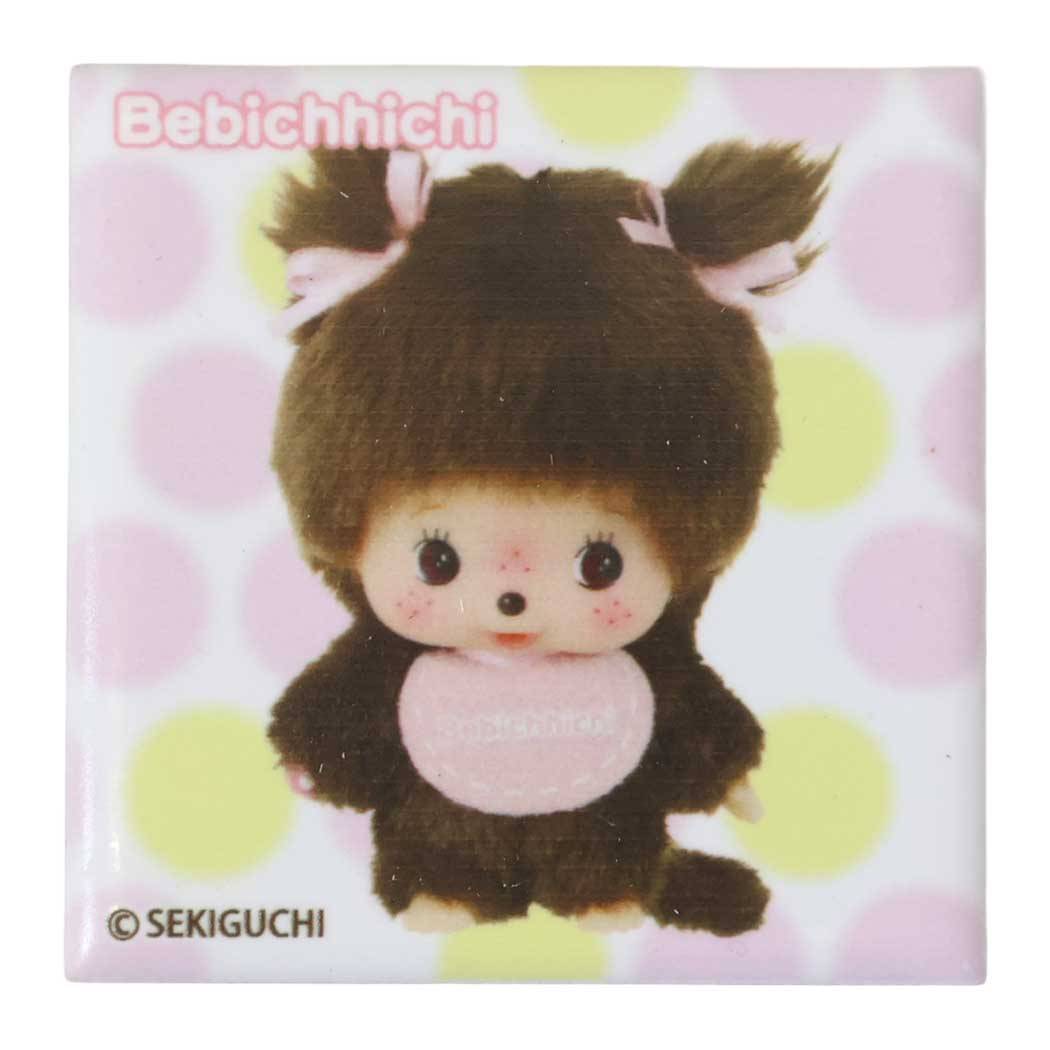 モンチッチ 磁石 美濃焼 タイルマグネット ベビチッチちゃん 水玉ピンク 金正陶器