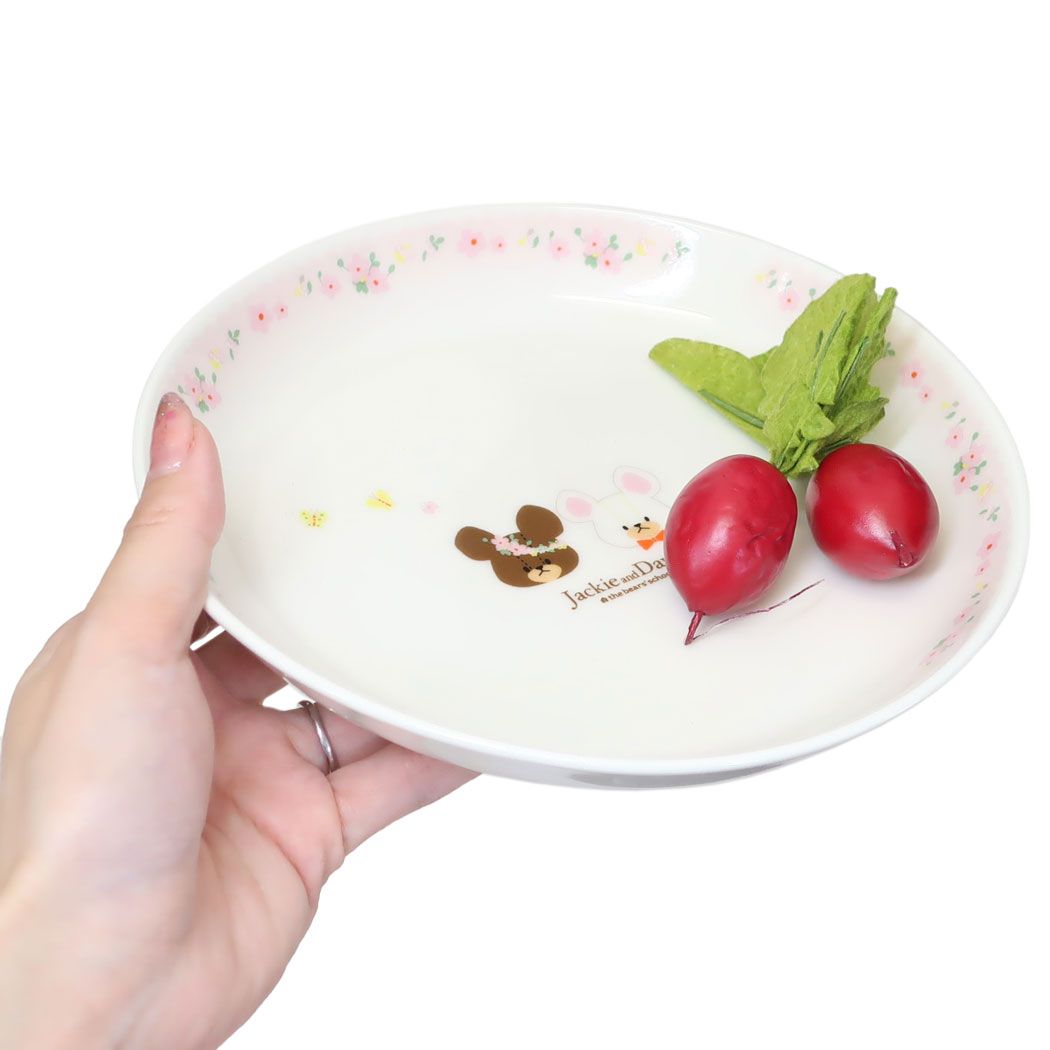カレー皿 磁器製 中皿 くまのがっこう はなかんむり 金正陶器 女の子 子ども 子供 こども 日本製食器 絵本