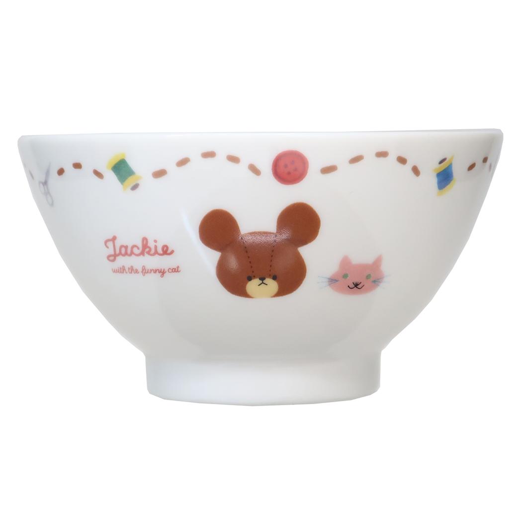 ライスボウル お茶碗 くまのがっこう ジャッキーとねこ 金正陶器 食器 かわいい 絵本