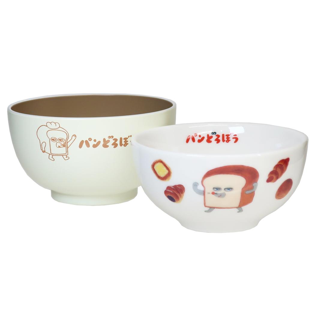 パンどろぼう 食器 こども食器シリーズ 茶碗＆塗汁椀セット 金正陶器
