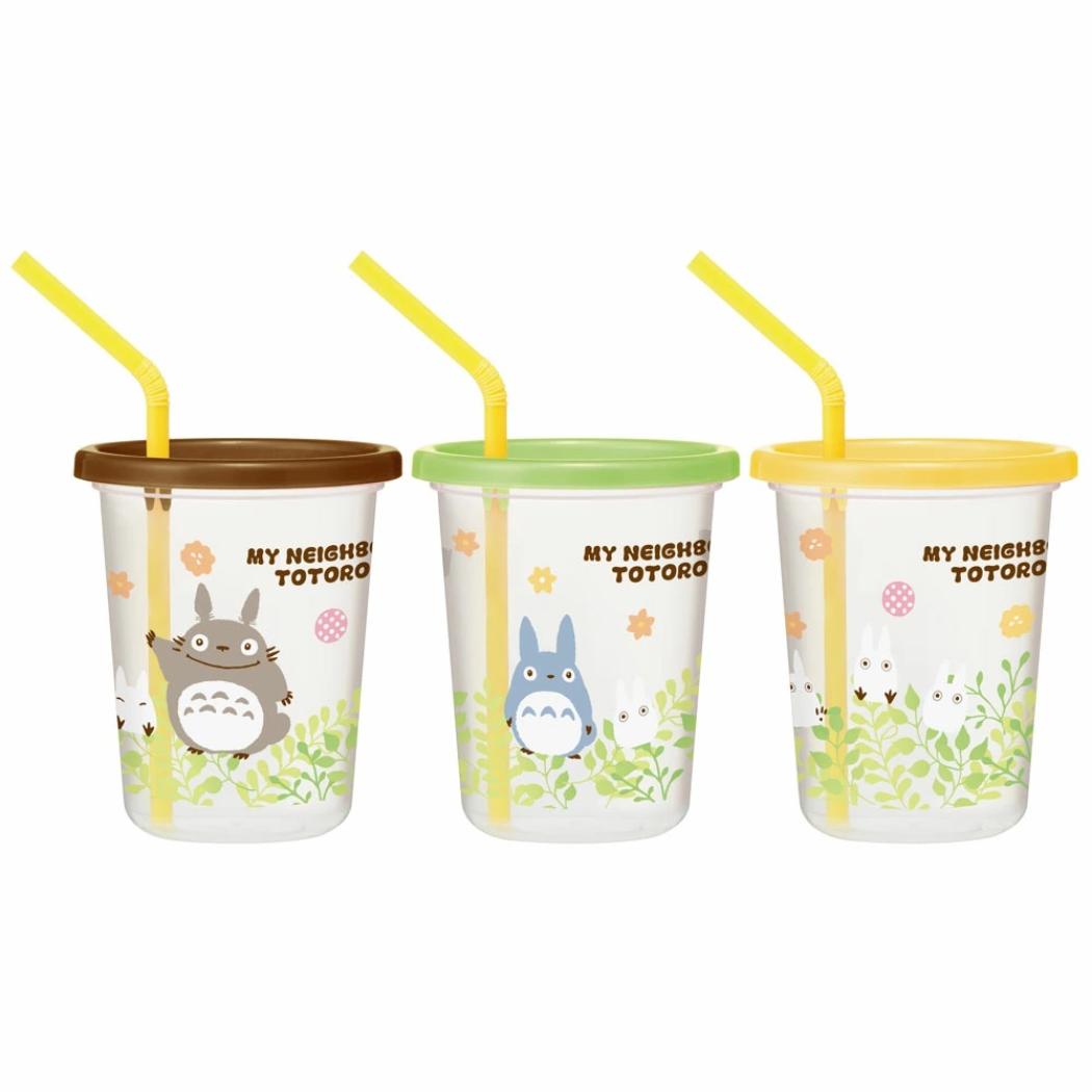 ストロー付タンブラー3個 プラカップ となりのトトロ プランツ スタジオジブリ スケーター プラコップ 320ml