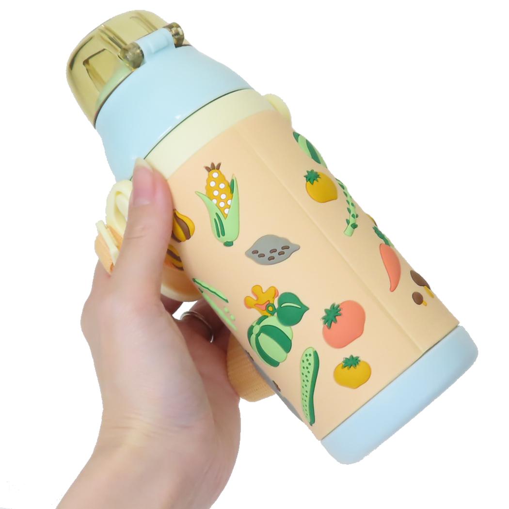 ３ＤワンプッシュストローＢＴ 水筒 となりのトトロ やさい色 スタジオジブリ スケーター 子供 遠足 ピクニック