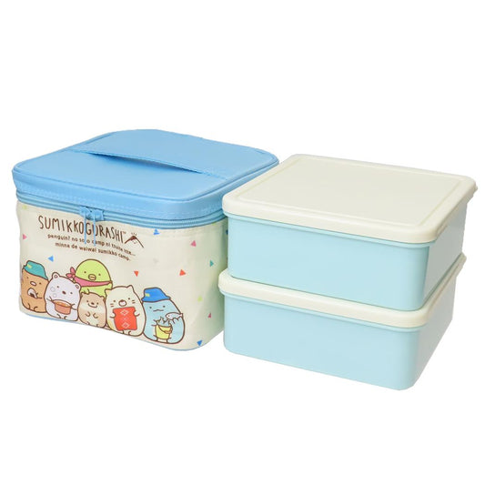 保冷バッグ付行楽ランチセット お弁当箱 すみっコぐらし かわうそとすみっコキャンプ サンエックス スケーター お重 ランチボックス
