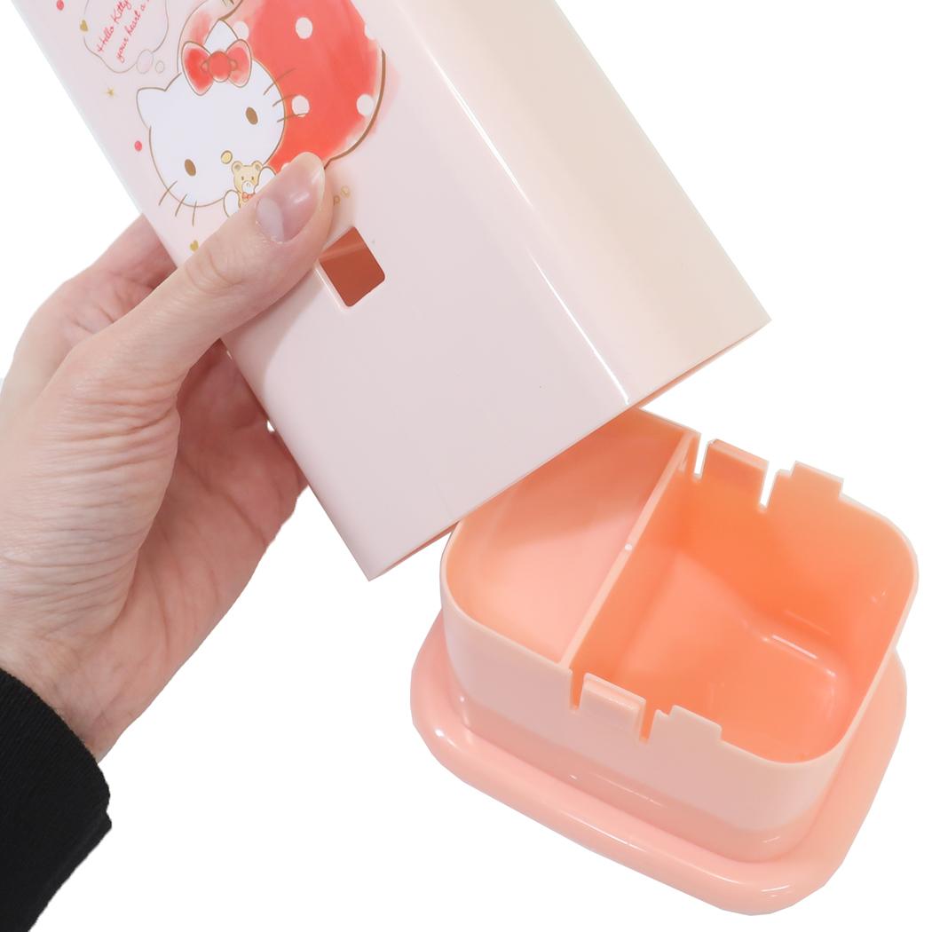 フード付角型箸立て テーブルスタンド ハローキティ ハピネスガール サンリオ スケーター 箸スタンド キッチン収納