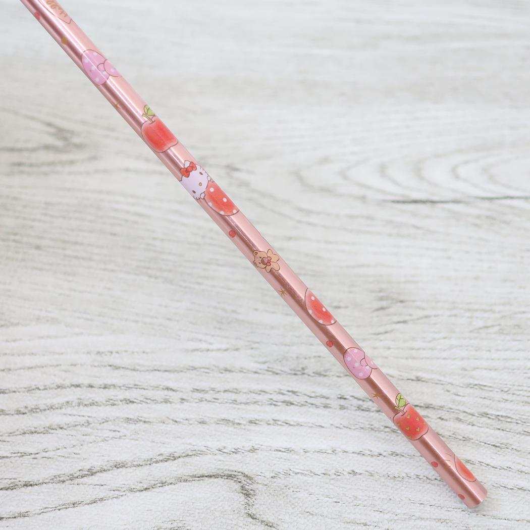 アルミストロー ストロー ハローキティ 21cm ハピネスガール サンリオ スケーター エコストロー 持ち運び メール便可