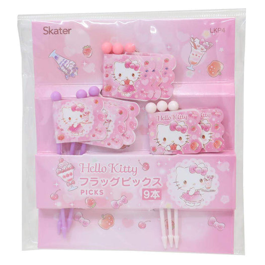 ランチピックス 9本入り お弁当雑貨 ハローキティ キラキラスウィーツ サンリオ スケーター ピック 串 旗 フラッグ メール便可