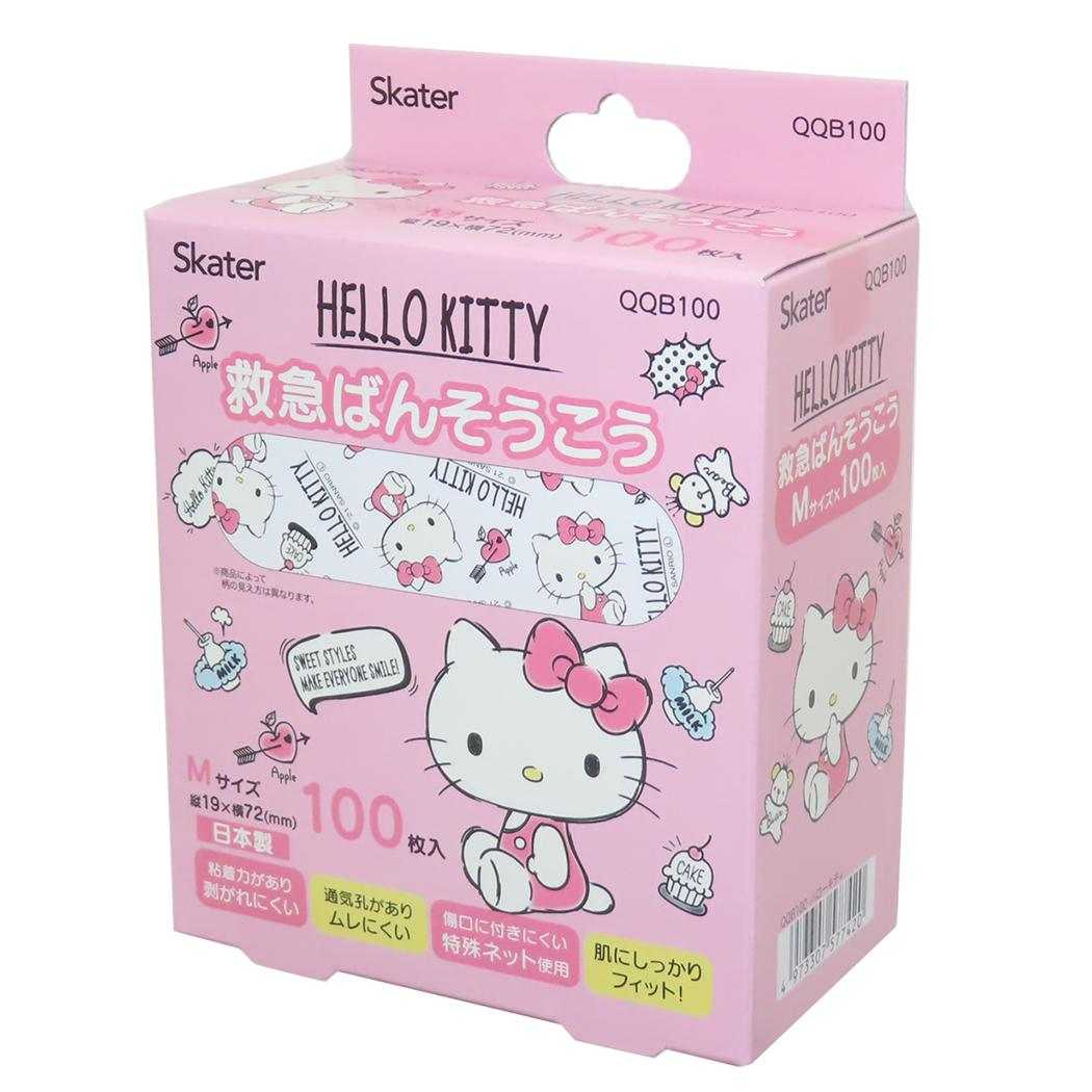 救急ばんそうこう Mサイズ 100枚入り 絆創膏 ハローキティ サンリオ スケーター 傷直し バンソウコウ