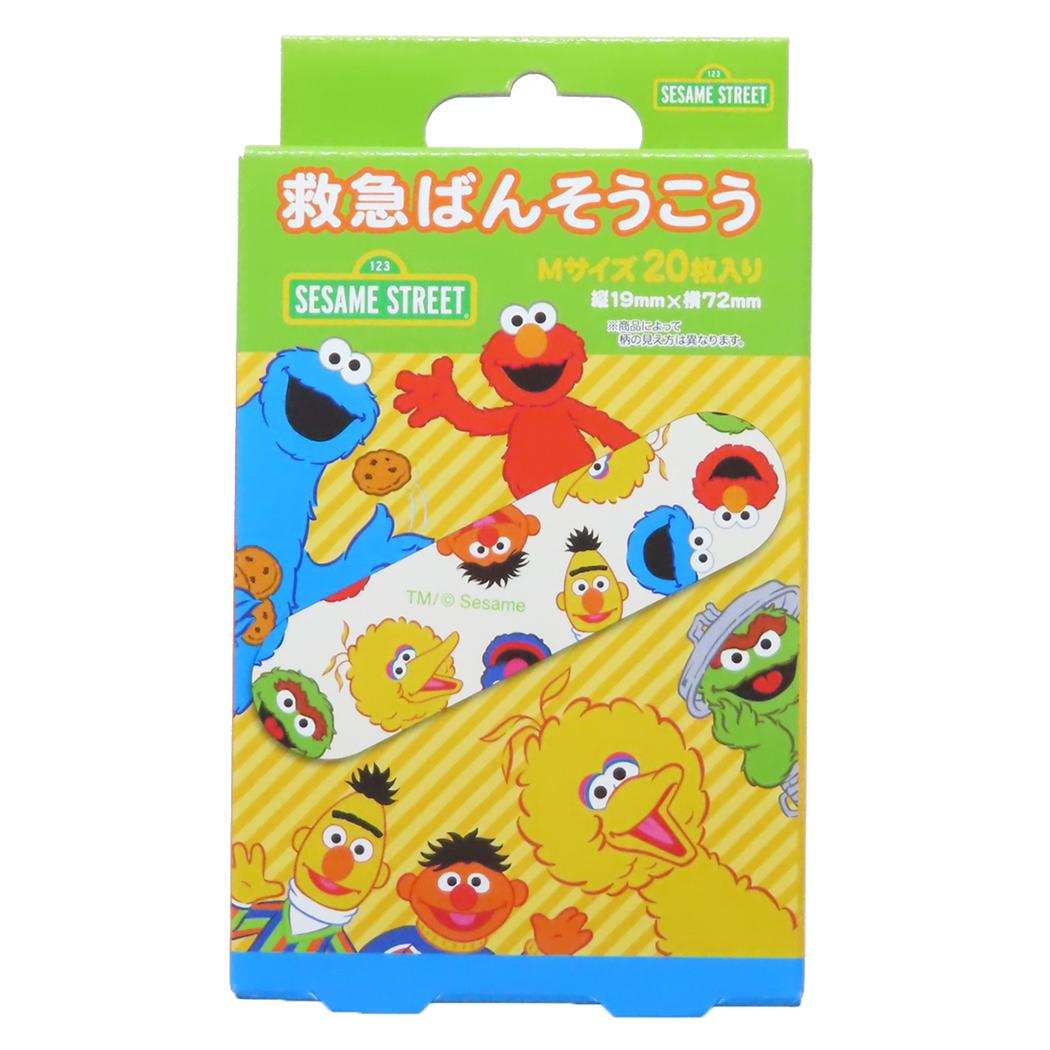 救急ばんそうこう Mサイズ 20枚入り 絆創膏 セサミストリート スケーター 傷直し バンソウコウ メール便可