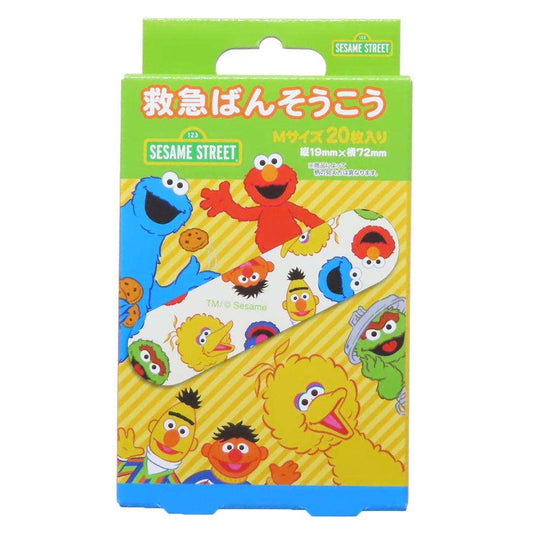 救急ばんそうこう Mサイズ 20枚入り 絆創膏 セサミストリート スケーター 傷直し バンソウコウ メール便可