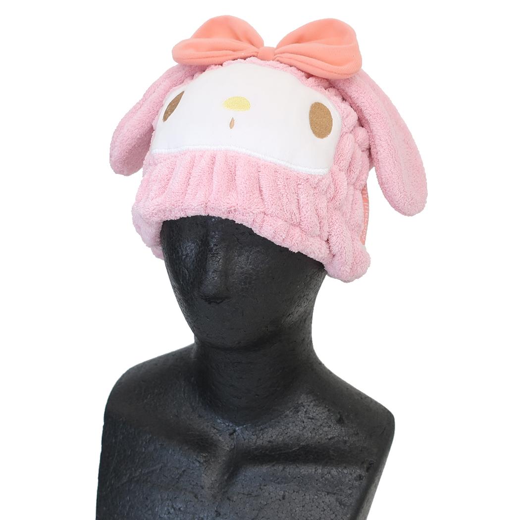吸水速乾タオルキャップ キャップタオル マイメロディ サンリオ スケーター お風呂上がり ヘアキャップ ヘアドライタオル帽子 メール便可