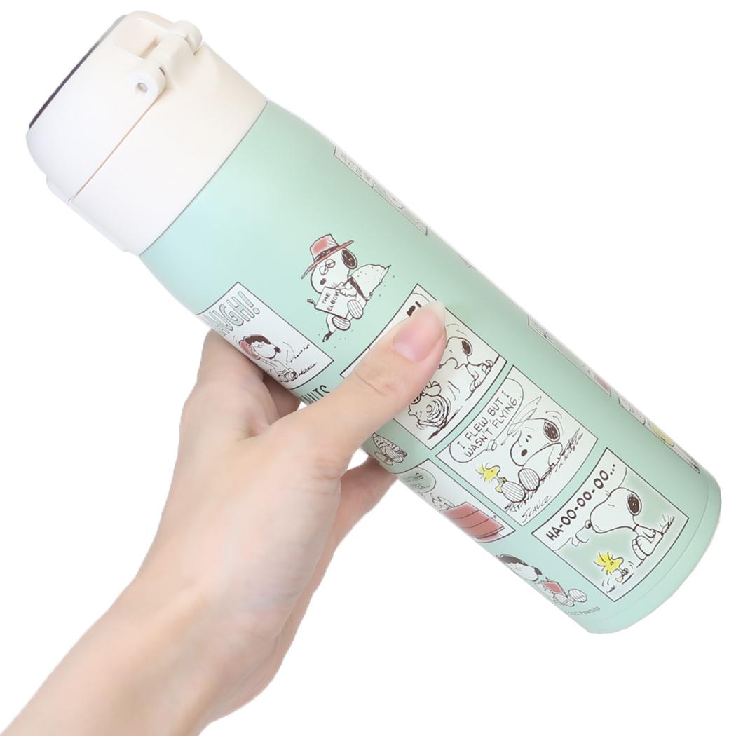 ワンタッチストローボトル 480ml 水筒 スヌーピー ピーナッツ スケーター 子供 遠足 ピクニック