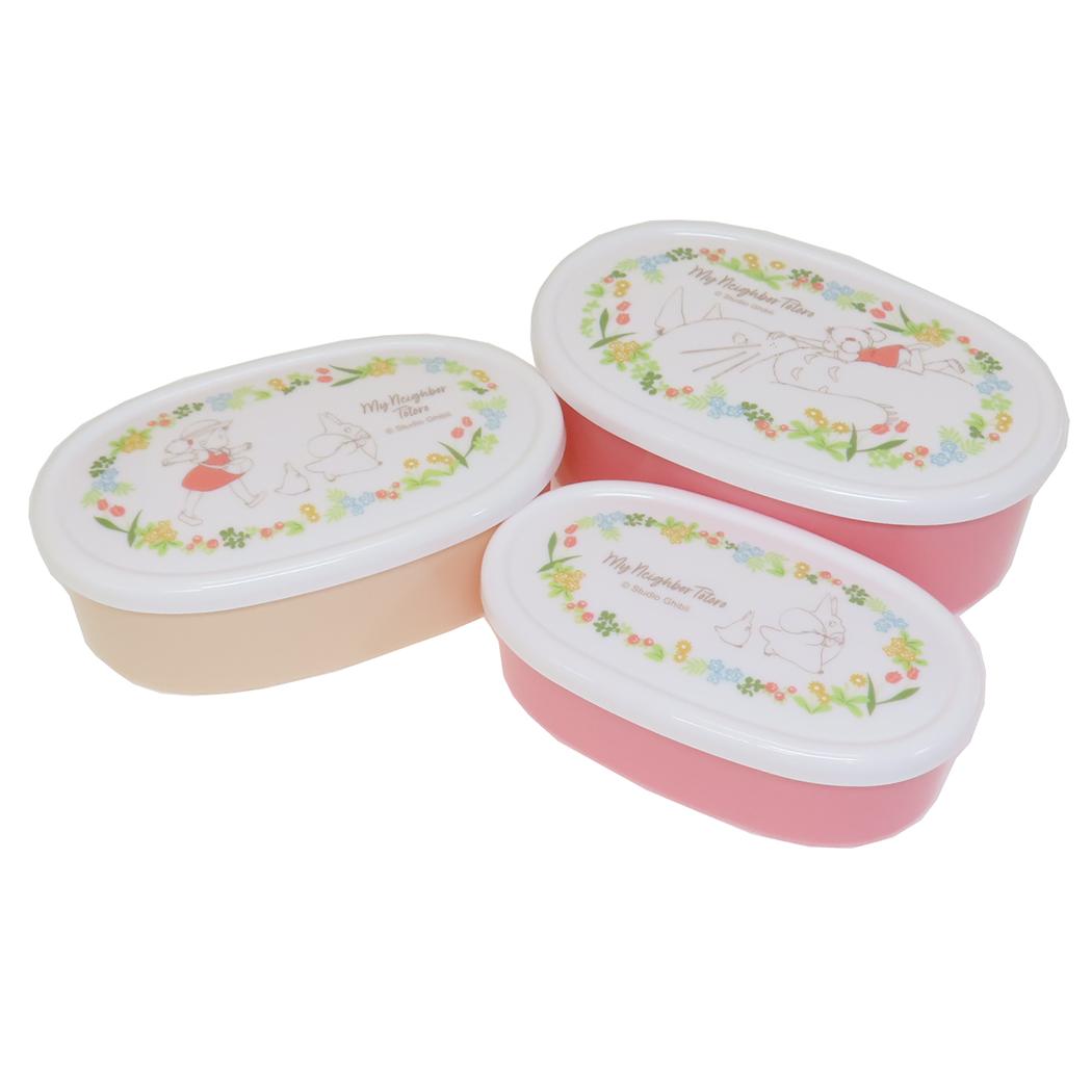 抗菌シール容器3Ｐセット お弁当箱 となりのトトロ メイといっしょ スタジオジブリ スケーター タッパー 保存容器