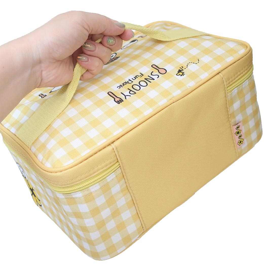 保冷バック付行楽ランチセット お弁当箱セット スヌーピー ピクニック ピーナッツ スケーター 保冷ケース ランチ