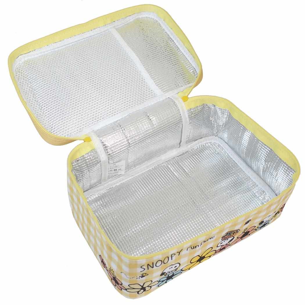 保冷バック付行楽ランチセット お弁当箱セット スヌーピー ピクニック ピーナッツ スケーター 保冷ケース ランチ