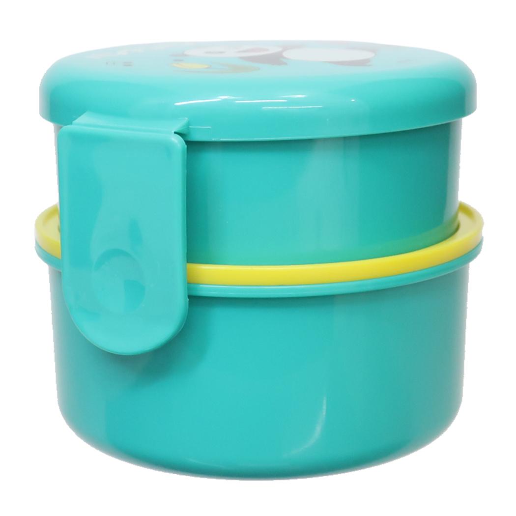 抗菌丸型ランチボックス2段 500ml フォーク付き お弁当箱 パンダコパンダ スケーター 二段ランチボックス アニメ