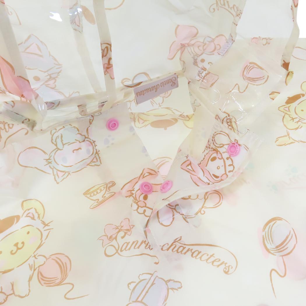 キッズレインポンチョ 90cm 子供用 レインウェア サンリオキャラクターズ こねこねこ サンリオ スケーター 子ども用 雨合羽 メール便可