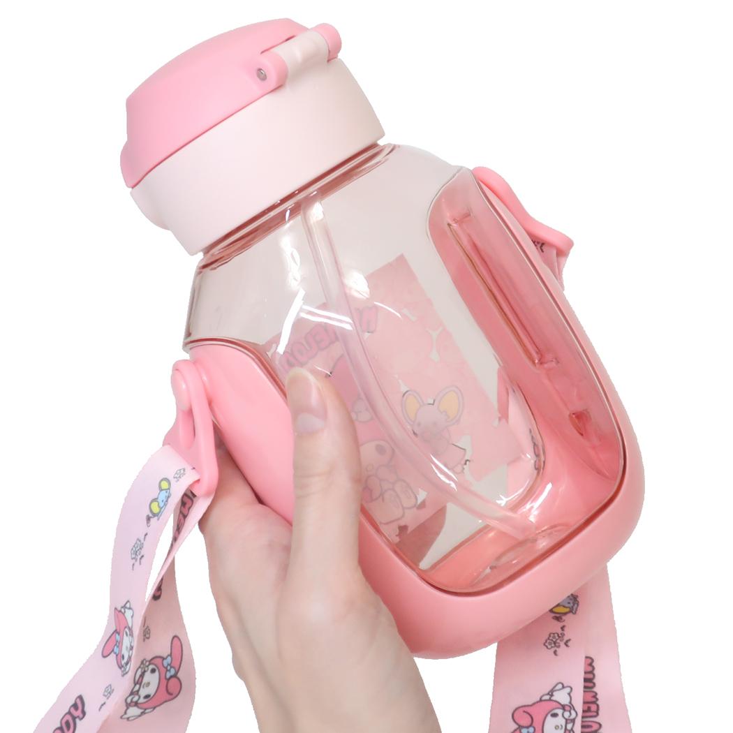 ワンプッシュストローボトル 水筒 マイメロディ うしろうしろ サンリオ スケーター ストロー付き 水分補給 530ml