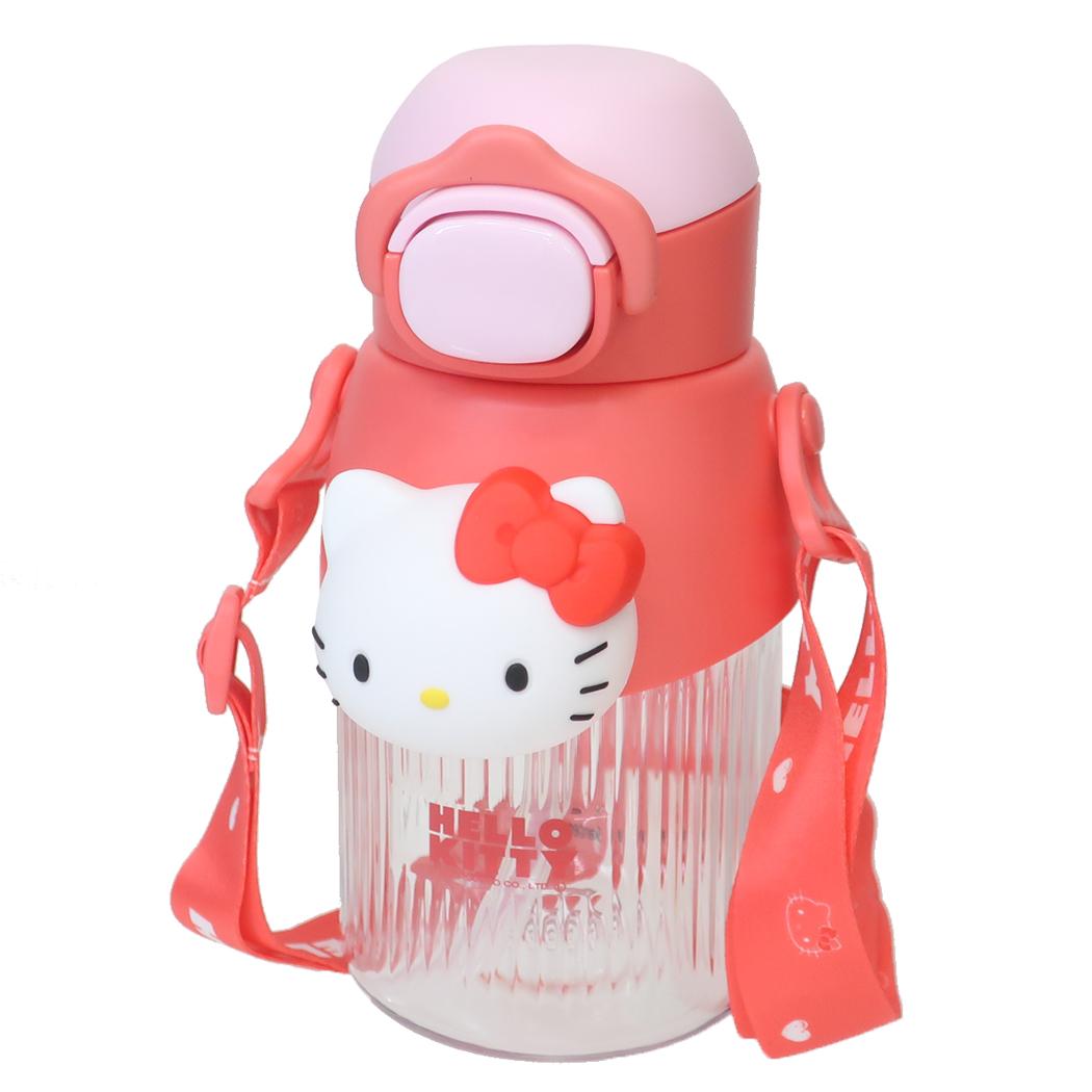 立体マスコット付ストローボトル 580ml 水筒 ハローキティ サンリオ スケーター 子供 遠足