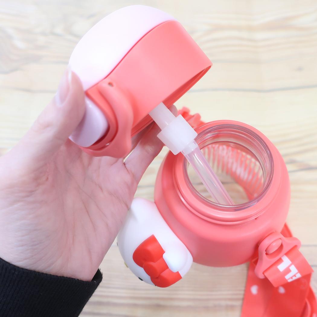 立体マスコット付ストローボトル 580ml 水筒 ハローキティ サンリオ スケーター 子供 遠足