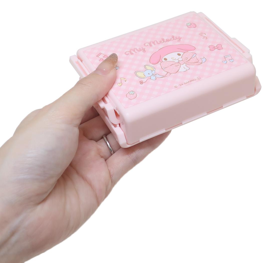 抗菌折りたたみおにぎりケース お弁当箱 マイメロディ ビッグリボン サンリオ スケーター 食洗機対応 三角 折り畳み おむすびケース