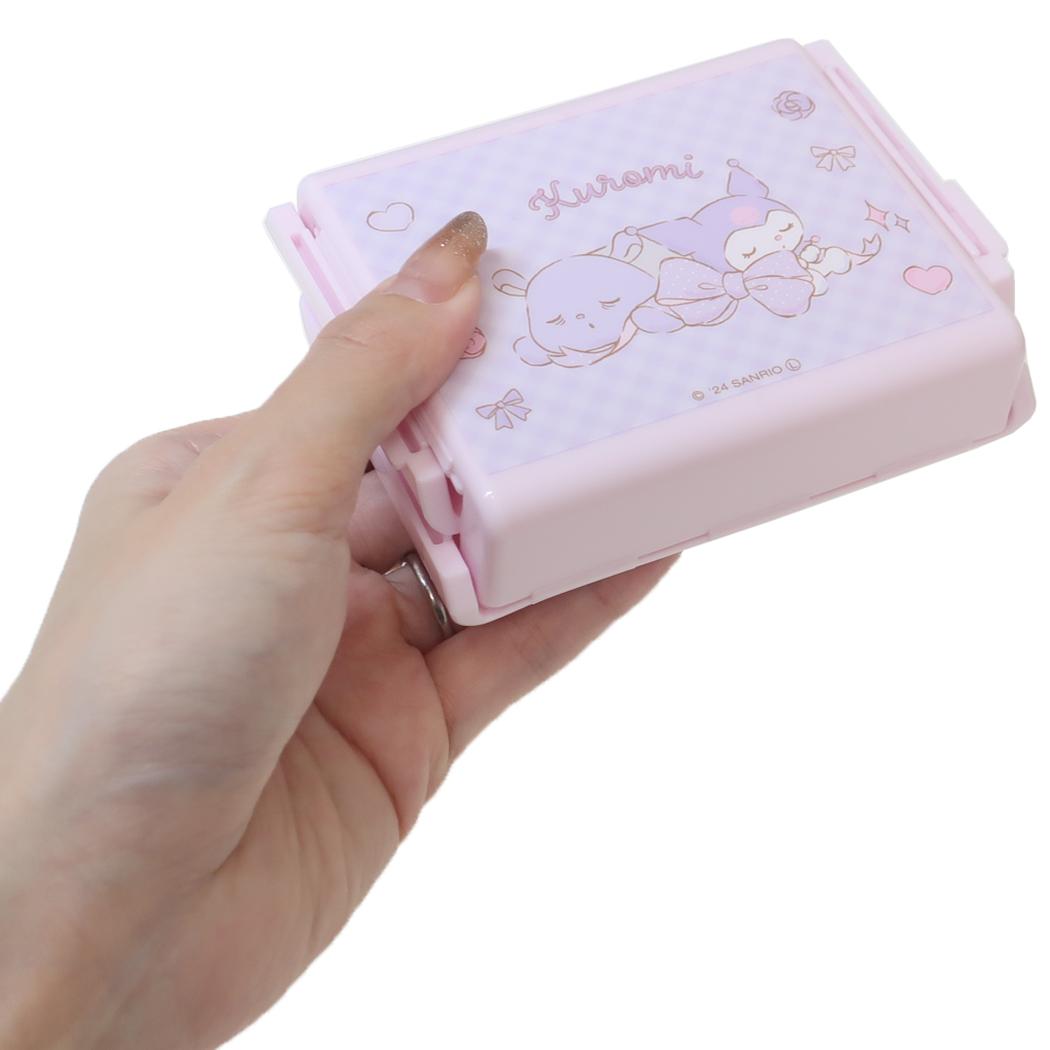 抗菌折りたたみおにぎりケース お弁当箱 クロミ ビッグリボン サンリオ スケーター 食洗機対応 三角 折り畳み おむすびケース