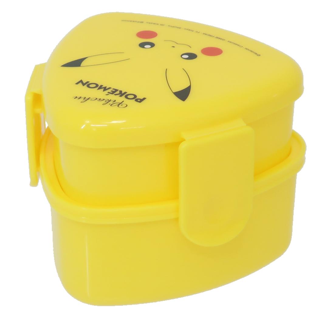 抗菌三角おにぎりランチボックス＆ケース お弁当箱 ポケットモンスター ピカチュウ フェイス 23 ポケモン スケーター 2段 ランチボックス コンパクト 電子レンジ対応