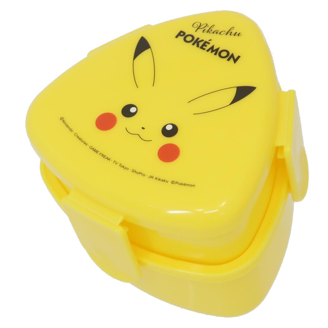 抗菌三角おにぎりランチボックス＆ケース お弁当箱 ポケットモンスター ピカチュウ フェイス 23 ポケモン スケーター 2段 ランチボックス コンパクト 電子レンジ対応