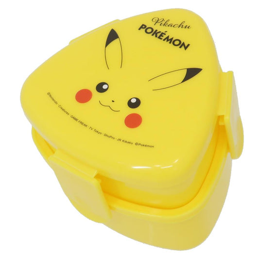抗菌三角おにぎりランチボックス＆ケース お弁当箱 ポケットモンスター ピカチュウ フェイス 23 ポケモン スケーター 2段 ランチボックス コンパクト 電子レンジ対応