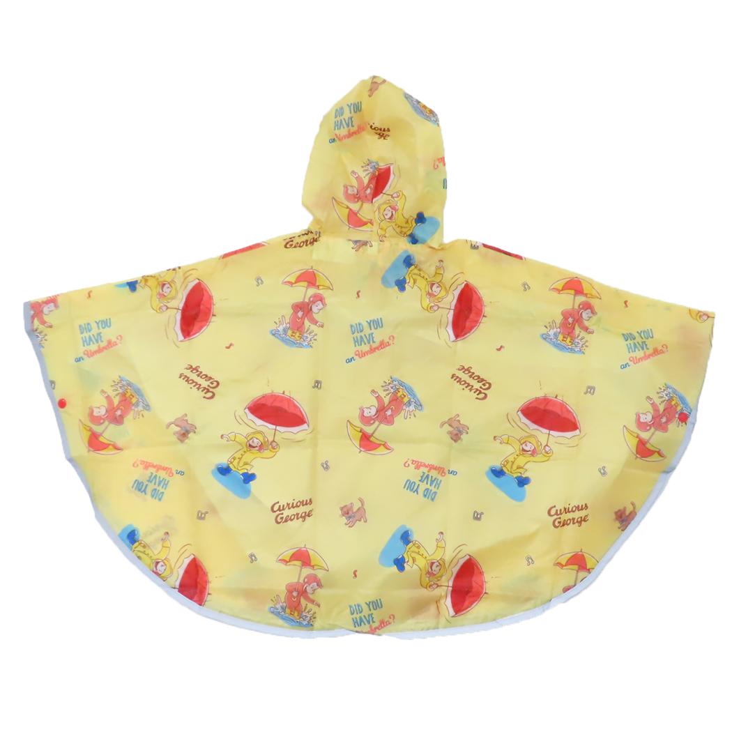 キッズレインポンチョ 90cm 子供用 レインウェア おさるのジョージ 23 スケーター 子ども用 雨合羽 絵本メール便可
